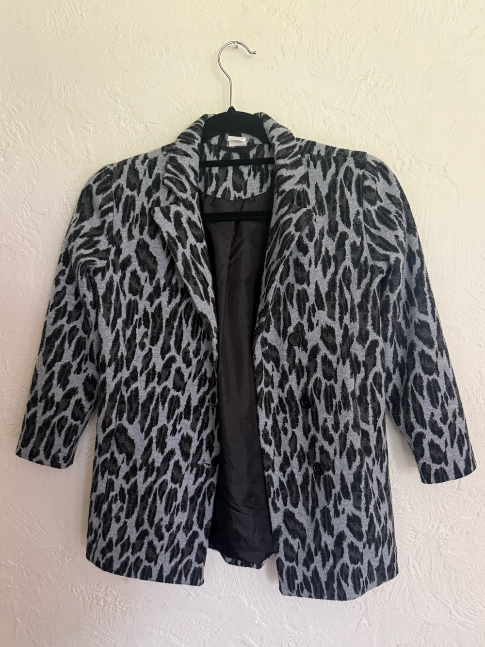 Evsie Girls Gray Leopard Print Blazer Jacket Size 7/8